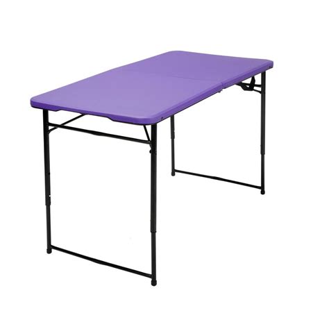 Cosco 48 In Purple Plastic Portable Folding High Top Table 14402pnb1e