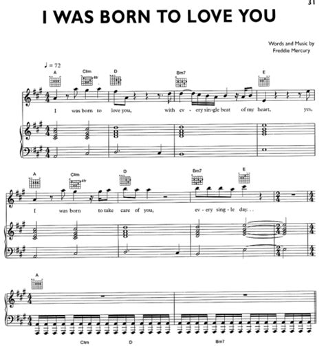 Queen I Was Born To Love You Free Sheet Music PDF For Piano The Piano