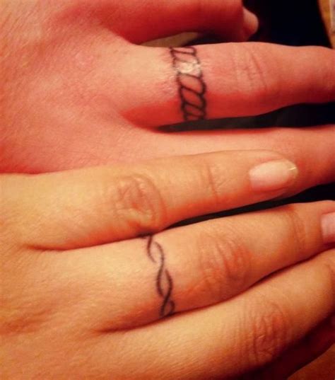His And Hers Tattoomodels Tattoo Ring Tattoo Designs Wedding Band