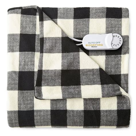 Biddeford Comfort Knit Fleece Electric Heated Warming Throw Blanket