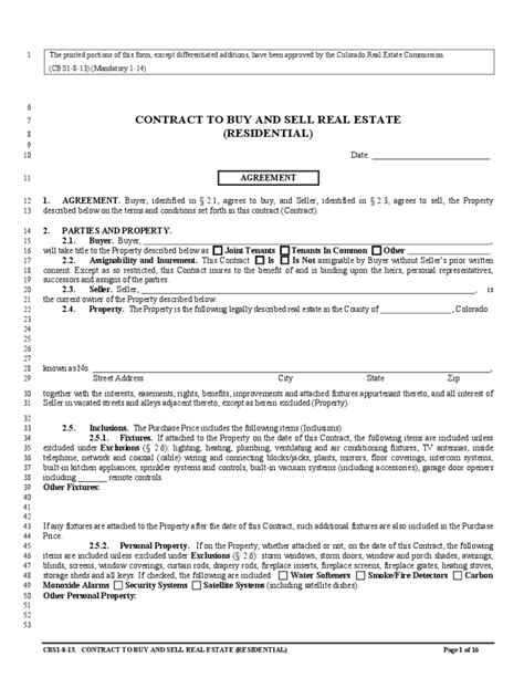 contract  buy  sell real estate colorado