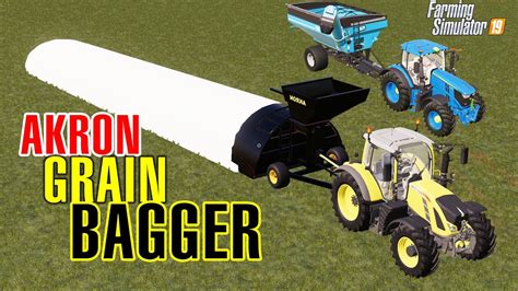 Farming Simulator 19 Akron Grain Bagger How To Use Portable Silo