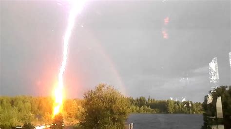 Lightning Strike Hits Ground Slow Motion Youtube