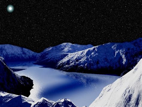Awesome Mountains At Night Natural Landmarks Snowy