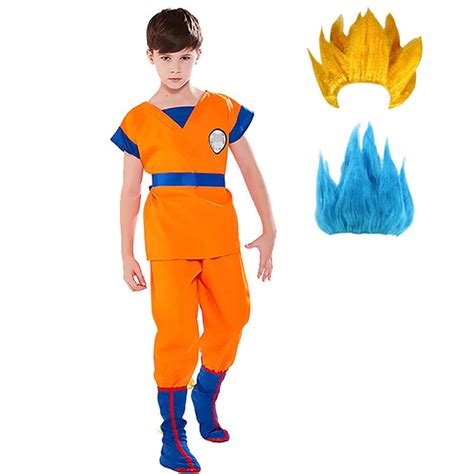 Kids Boys Anime Goku Costume Saiyan Blue Costume Halloween Costume For