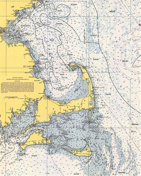 Vintage Cape Cod Massachusetts Nautical Chart 1945v Uscgs Chart 1107