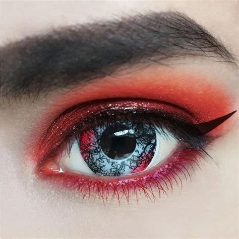 Halloween Demon Blackandred Colored Contact Lenses Beauon
