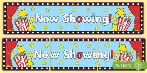 Now Showing Movie Themed Display Banner Teacher Made