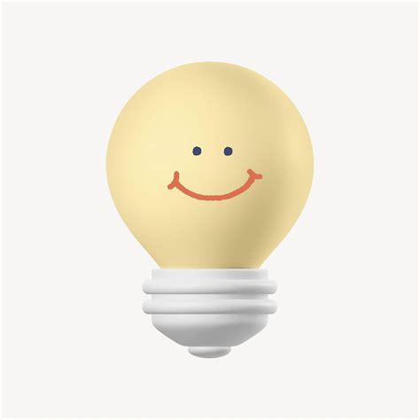 Smiling Light Bulb D Emoticon Free Photo Illustration Rawpixel