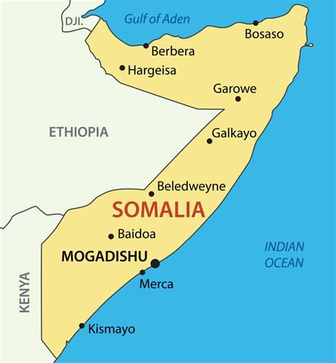 Somalia Map With Cities And Regions Mappr