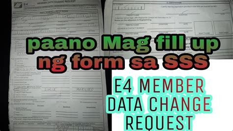 Paano Mag File Ng Form Sa Sss E4 Member Data Change Request Youtube
