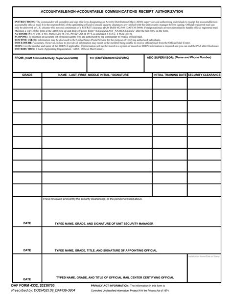 Daf Form 4332 Fill Out Sign Online And Download Fillable Pdf