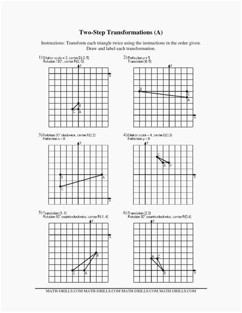 Compositions Of Transformations Worksheet Answers — Db