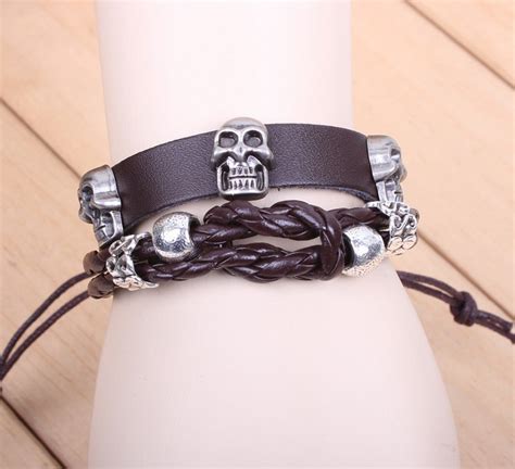 Personalized Punk Style Skeleton Skull Jewelry Bracelet For Unisex Made
