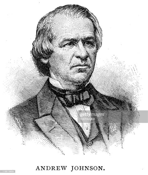 President Andrew Johnson Engraving 1895 High Res Vector Graphic Getty