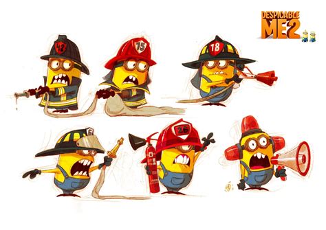 Character Design Firefighter Minions