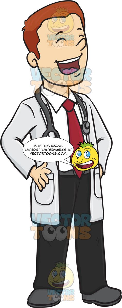 Male Doctor With Closed Eyes Laughing Clipart Cartoons By Vectortoons