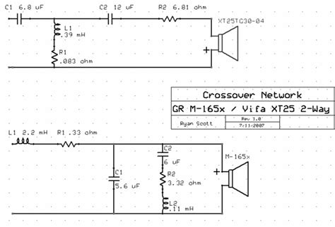 M 165xxt 25 2 Way Crossover Schematic Final Crossover Schematic For