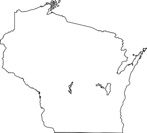 Wisconsin Blank Outline Map Large Printable High Resolution And