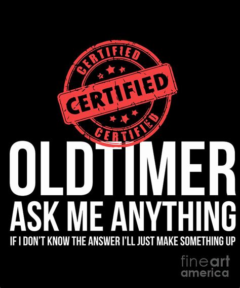 Certified Old Timer Funny Alcoholics Anonymous Aa Drawing By Noirty Designs Fine Art America
