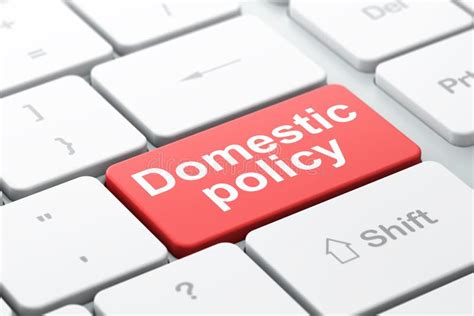Politics Concept Domestic Policy On Computer Keyboard Background Stock