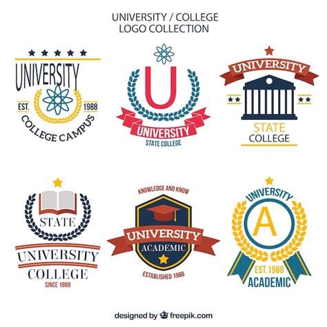 Pack Of Stylish College Logos Free Vector