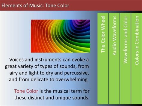 Elements Of Music Tone Color