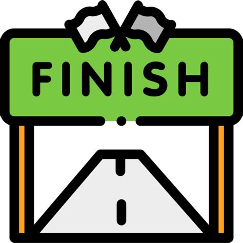 Finish Line Detailed Rounded Lineal Color Icon