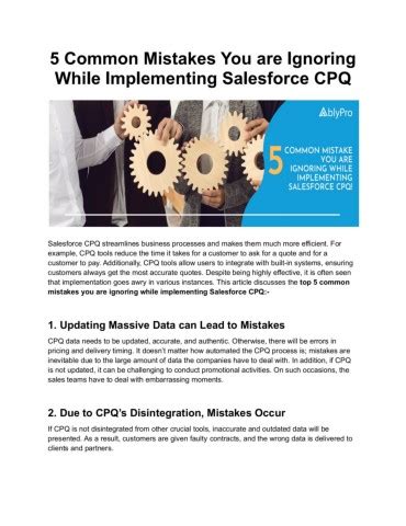 Common Mistakes You Are Ignoring While Implementing Salesforce Cpq