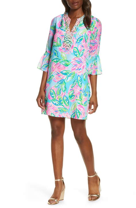Lilly Pulitzer Lilly Pulitzer Elenora Floral Silk Shift Dress In Blue