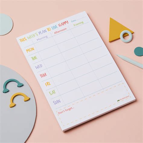 Weekly Planner Notepad A5 Weekly List Notepad Journal Planner Daily