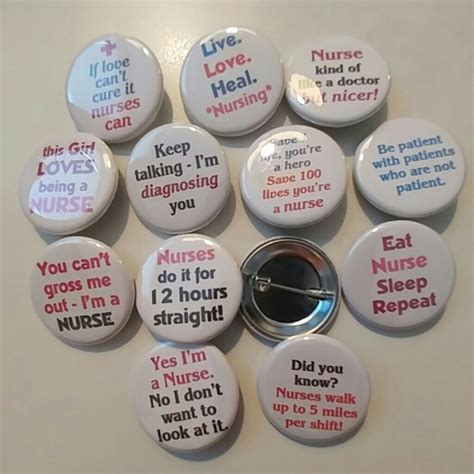 Accessories Set 12 Nursing Cute Funny Quotes Buttons