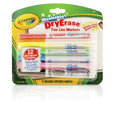 Crayola Washable Dry Erase Fineline Markers 12 Count