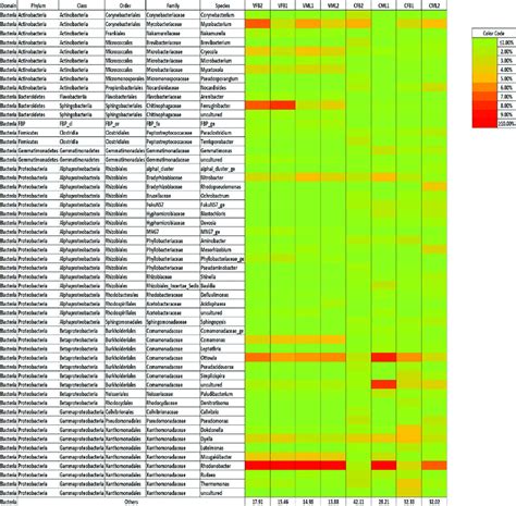 Heat Map Of Bacterial Community Structure Of Genera With At Least Download Scientific