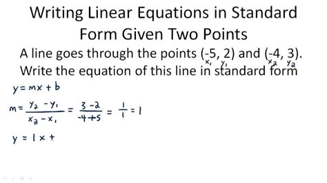 Standard Form Equation Graphing Linear Equations In Standard Form