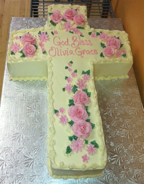 Cross Cake In Pink Floral 717r The Bake Works