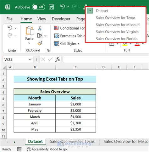 How To Put Excel Tabs On Top Of Worksheet 2 Easy Ways