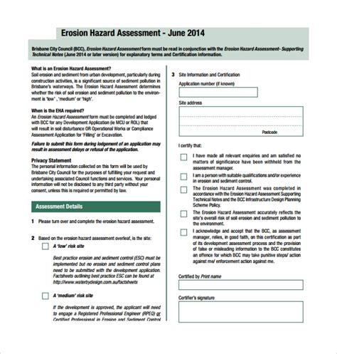 Free Sample Hazard Assessment Templates In Pdf Ms Word