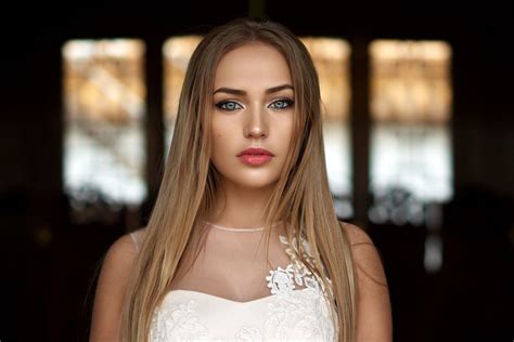 1080p mary jane beauty hairstyle bokeh makeup portrait in white blonde dress look