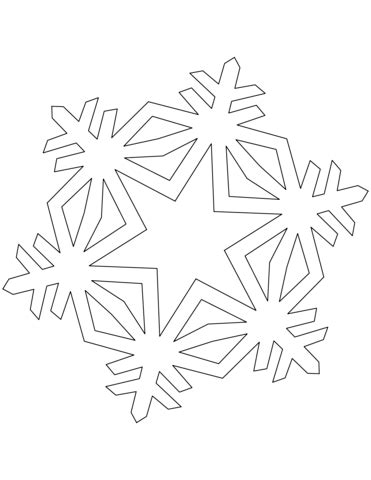 This page has a lot of snowflake coloring page for kids. Simple Crystal Snowflake coloring page | Free Printable ...