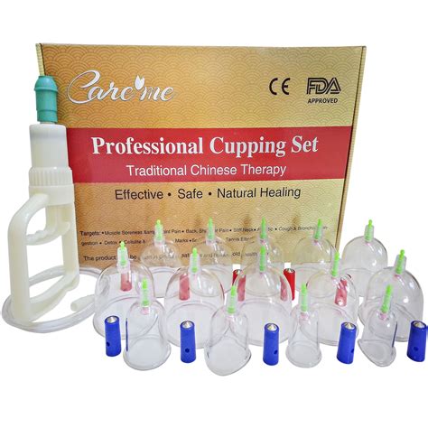 Cupping Therapy Set Medical Grade Professional Cupping Kit 14 Suction Cups Vacuum Pump