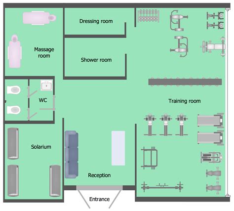 Gym Floor Plan Example Home Gym Layout Gym Architecture Floor Plan