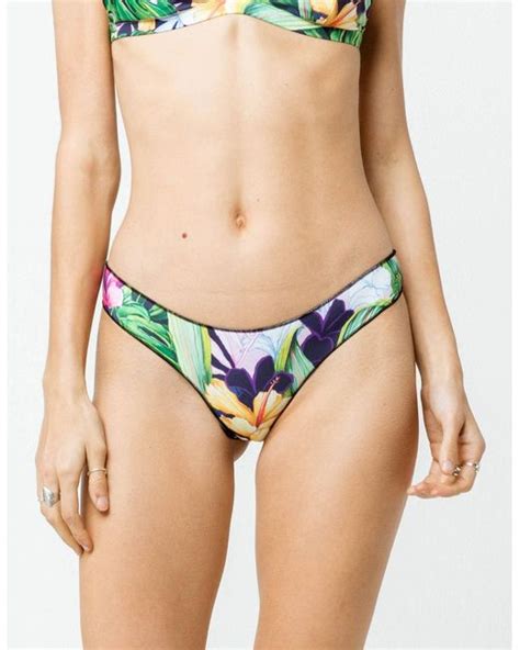 Rip Curl Synthetic Garden Party Super Cheeky Bikini Bottoms In Blue Lyst
