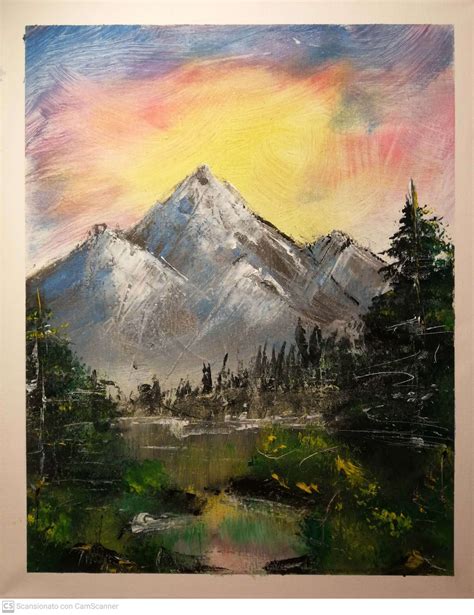 My First Bob Ross Painting And First Time Painting At All Im Really