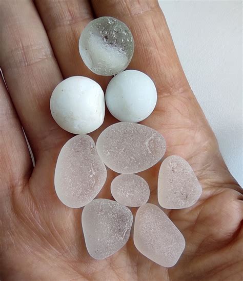 9 Pieces3 Seaglass Marbles 6 Seaglass Pieces Sea Glass Etsy