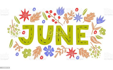 June Month Name Stock Illustration Download Image Now June Single