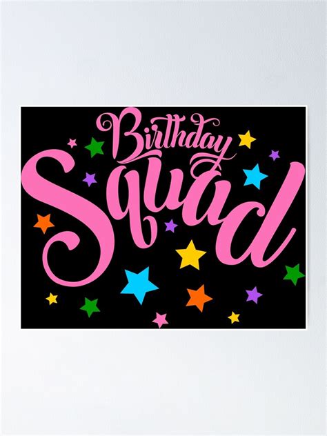 Birthday Squad Group Design Birthday Party Poster For Sale By