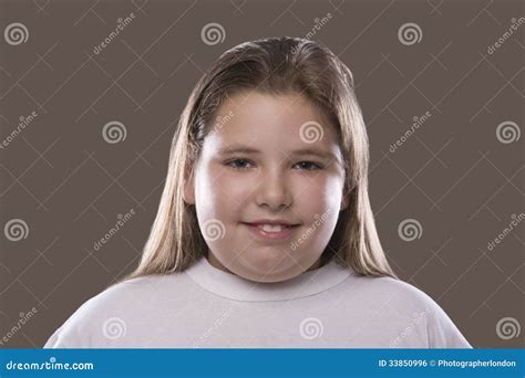 Overweight Girl Smiling Stock Photo Image Of Background 33850996