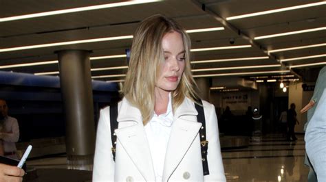 Margot Robbie In The Calvin Klein Collection Coat At Los Angeles