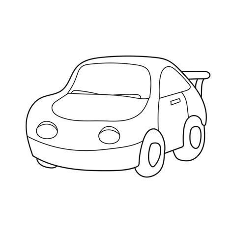 Simple Coloring Page Vector Illustration Of Cartoon Car Coloring
